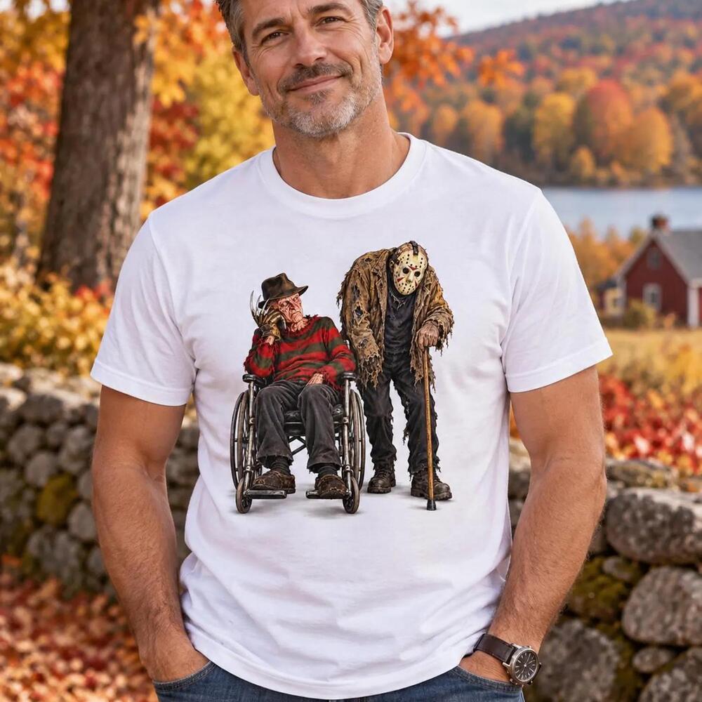 Freddy Jason Old White T Shirt, Style 8X10, Funny
